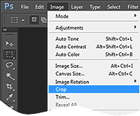 Photoshop menu access for Image Crop