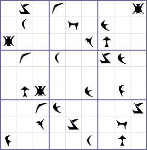 Klingon Sudoku puzzle by Mark Roberts