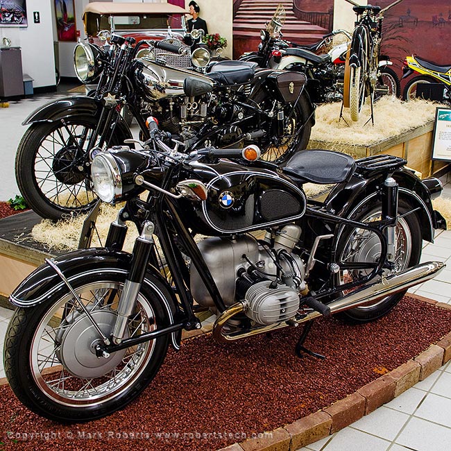 BMW R60/2 with Brough Superior in Background - 7d700919