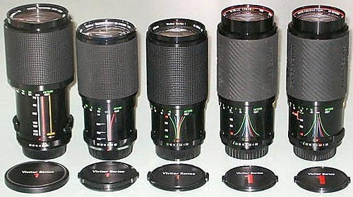 The five versions of the Vivitar Series 1 70-210 Zoom